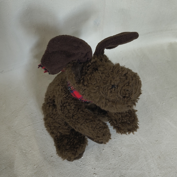 Russ Brown Moose Plush with Red Plaid Scarf - Picture 2 of 8